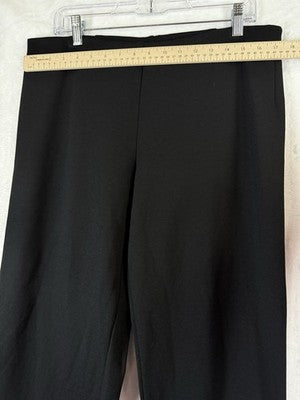 Eileen Fisher Flex Ponte Pants Large Black Knit Pull On Womens
