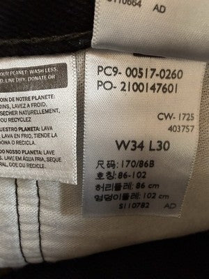 Levis 517 Jeans Boot Cut Mens 34x30 Black Bootcut  New NWT