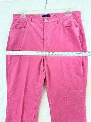 Talbots Velvet Straight Leg Pants 16 Petite Curvy Pink High Waist Women 16P