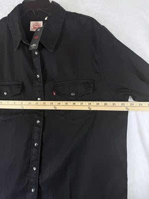 Levis Iconic Western Shirt XL Men Black Pearl Snap Front Levi’s Cowboy New NWT