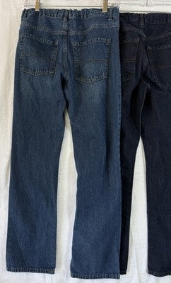 2 Pair The Children’s Place Boys Straight Jeans Size 14 Husky Blue Denim Lot