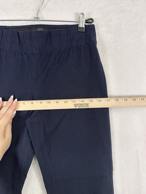 Talbots Skinny Ankle Pants 4 Ponte Knit Pull On Stretch Navy Blue Womens