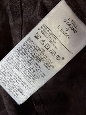 Gap 100% Linen Shirt Large Tall Womens Long Sleeve Brown Button Up Top New NWT