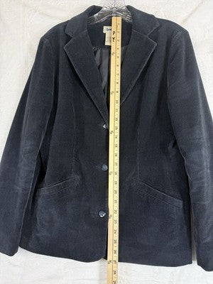 LL Bean Corduroy Jacket Womens 8 Navy Blue Blazer
