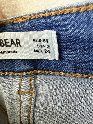 Pull & Bear Jeans 2 Skinny High Waist Blue Denim EU 34 Womens NWT