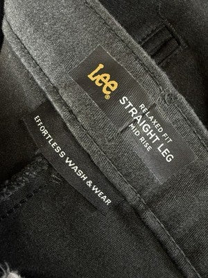 Lee Pants 10 Medium Women Relaxed Fit Straight Leg Mid Rise Gray Effortless