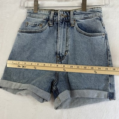 HM Jean Shorts 0 Women High Rise Roll Cuff Blue  Denim