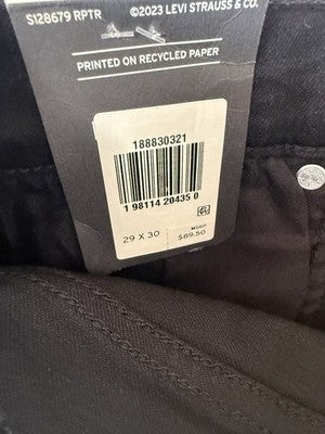 Levis 724 High Rise Slim Straight 29 Womens Black 29x30 Levi’s New NWT