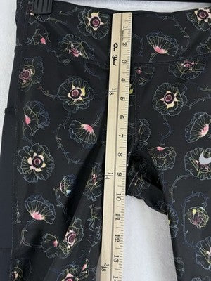 Nike Womens Small Racer Printed Running Tights Black Hibiscus Floral