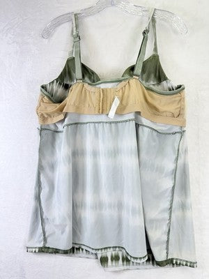 Cacique Swim 26 Tankini Top Bottom Set Green 44DDD Underwire Swimsuit Womens