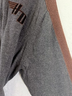 Harley Davidson Sweater Mens XL Gray Logo Wool Blend *FlawRead