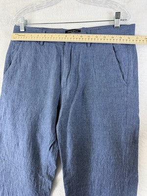 Banana Republic Aiden Pants 32x24 Blue Linen Cotton Chino Mens