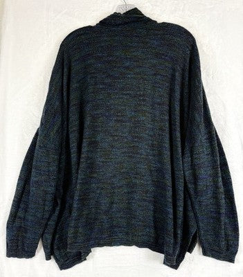 Stephanie Schuster Princess Knitwear Sweater 1X Blue Lagenlook 90s Cowl Women