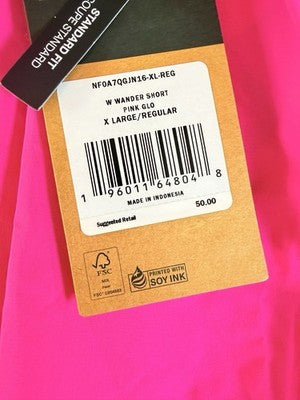 The North Face Wander Shorts XL Womens Brief Lined Pink Workout Lightweight New