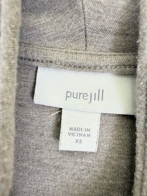 J Jill Dress XS Long Sleeve Cowl Neck Shift Knit Pima Cotton Beige Pockets Pure
