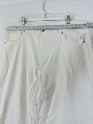 Gap Super Baggy Jeans 35 20 Women Off White Ivory Wide Leg High Rise New NWT