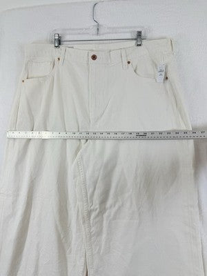 Gap Super Baggy Jeans 35 20 Women Off White Ivory Wide Leg High Rise New NWT