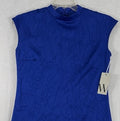 Worthington Midi Bodycon Dress Small Blue High Neck Sleeveless Womens NWT