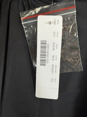 J Crew Ruffle Sleeve Neck Top Black XS Satin Crepe Long Sleeve Womens New NWT