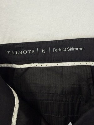 Talbots Perfect Skimmer Pants 6 Black Capri Womens