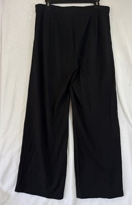 Eileen Fisher Pants Medium Black Washable Flex Ponte Straight Trouser Women Knit