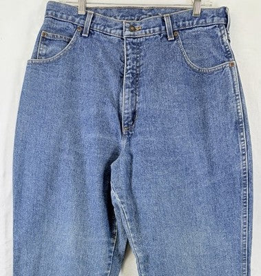 Vintage Lands End Jeans 16 Womens Made In USA Blue High Rise 90s 100% Cotton