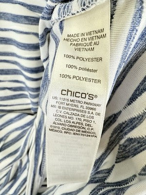Chicos Dress Size 0 Small Blue Short Sleeve Knit Womens