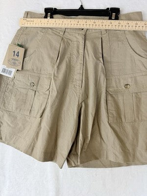 Tag Safari Shorts Womens 14 Hunting Khaki New NWT