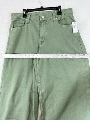 Gap Mid Rise Ultrasoft Baggy Jeans Green 6 Petite 28 Womens Wide Leg New NWT