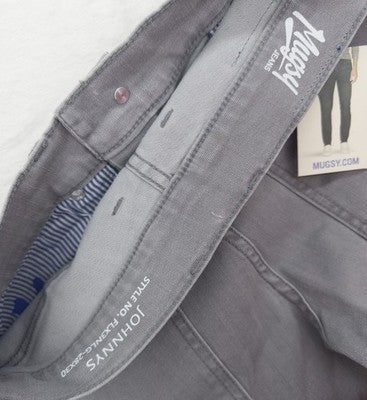 Mugsy Johnnys Jeans 28x30 Mens Gray Classic Straight Leg Stretch Denim New NWT