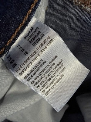 American Eagle Jeans Women 14 Tomgirl Button Fly Blue Denim