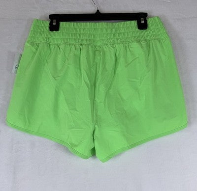 Gap Fit Running Shorts Large Petite Womens Lime Green High Rise Brief Liner New