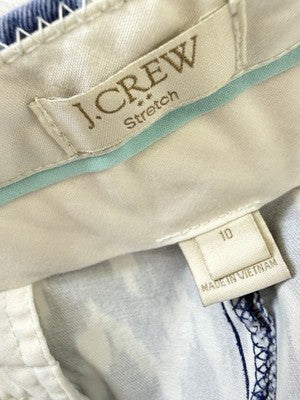 J Crew Chino Shorts Women 10 Blue Ikat Print 3”