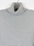 LL Bean Sweater Womens Medium Petite Cashmere Cotton Blend Turtleneck Gray
