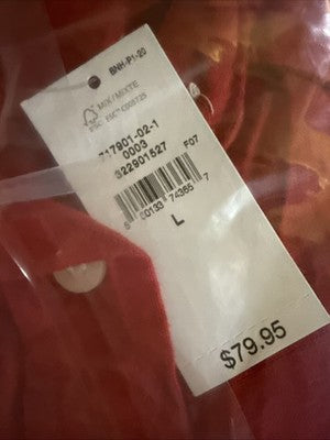 Gap 100% Linen Shirt Large Women Red Long Sleeve Button Up Top Oversized New NWT