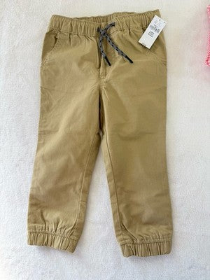 Baby Gap Boys 2t Lot Linen Polo Shirt Short Sleeve Khaki Pants New