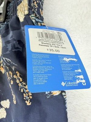 Columbia Shorts Womens XS Sandy River Short II 5” Nylon Birds Pockets New NWT