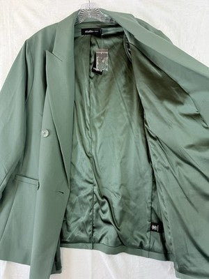 Studio By Torrid Blazer 3 Green 3X Twill Relaxed Menswear Jacket New NWT