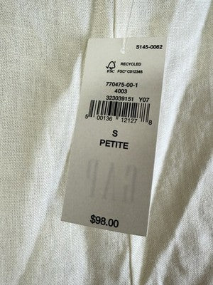 Gap Linen Blend Maxi Dress Small Petite Women Ivory Sleeveless Long New