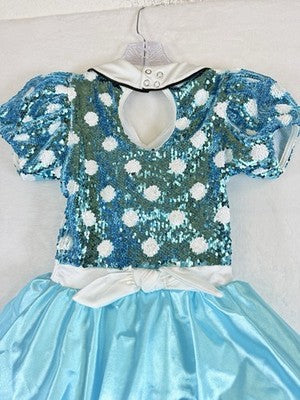 Weissman Dance Costume Child IC 7 8 Girls Soda Shop Rock Blue Dress Dancewear