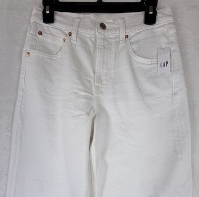 Gap High Rise Stride Ankle Jeans 27 4 Petite White Denim Womens New NWT