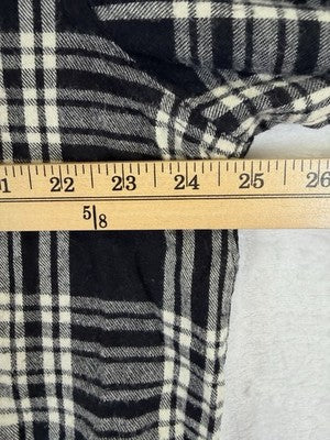 LL Bean Scotch Plaid Flannel Shirt Mens Large Navy Blue Button Down Long Sleeve