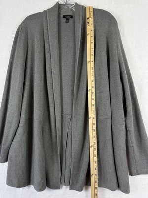 Talbots Cardigan Sweater 2X Petite Womens Gray Open Front 2XP