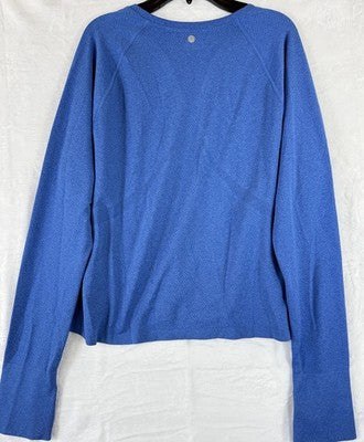 Calia Seamless Top XXL Blue Long Sleeve Shirt Womens New