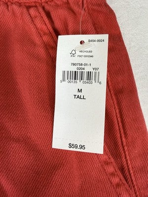 Gap Denim Shorts Women Medium Tall Ultrasoft Red 8” 90s Loose Pull On New NWT