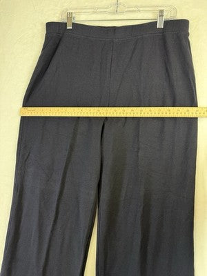 Vintage Talbots Knit Pants XL Navy Blue Pull On Straight Leg