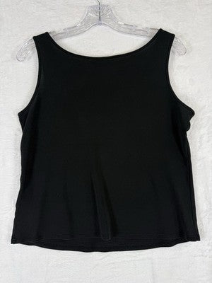 Eileen Fisher Washable Silk Tank Black Medium Womens Top