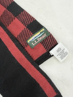 LL Bean Signature Buffalo Plaid Winter Scarf Unisex Reversible Warm!