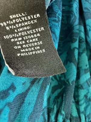 Torrid 3 Dress 3X Wrap Teal Blue Floral Long Sleeve Plus Size Womens