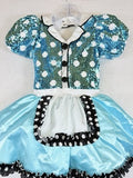 Weissman Dance Costume Child IC 7 8 Girls Soda Shop Rock Blue Dress Dancewear